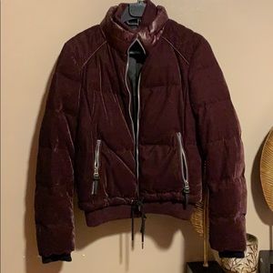 Burgundy velvet material jacket
